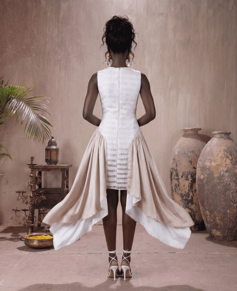 SEYNATOU DRESS - Luxury African High Low Dress by Ajepomaa Gallery