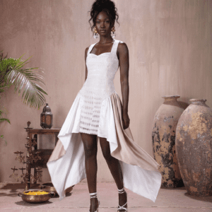 SEYNATOU DRESS - Luxury African High Low Dress by Ajepomaa Gallery