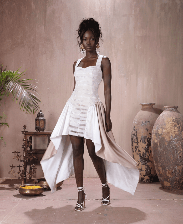 SEYNATOU DRESS - Luxury African High Low Dress by Ajepomaa Gallery